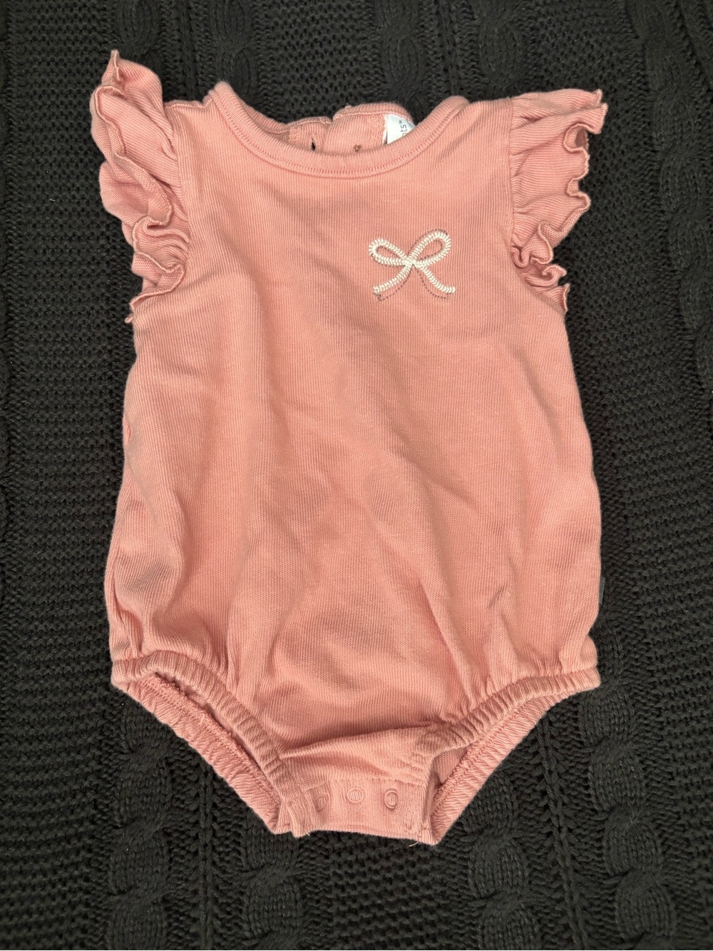 Baby Girls Pink Ruffle Sleeve One-Piece Bodysuit